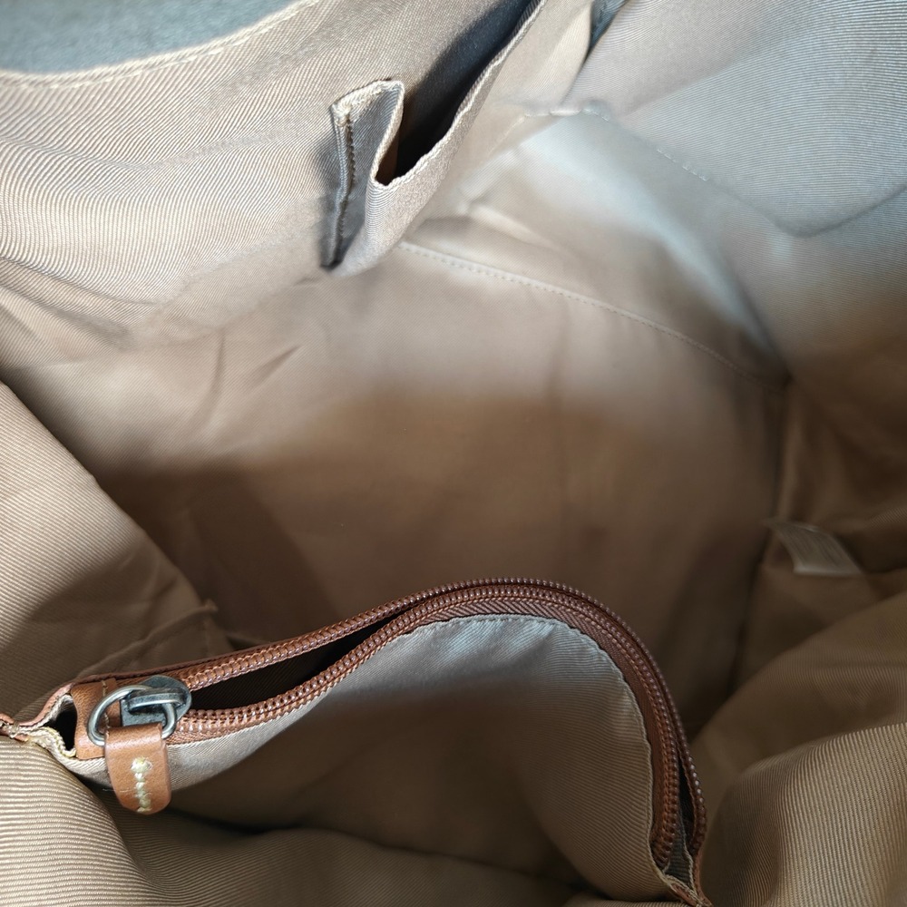 The Sak Grey Leather Tote Bag Whipstitch Hobo Shoulder Bag with Tassel Charm - Picture 4 of 8